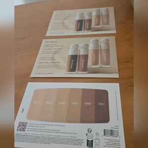 Rare Beauty concealer sample cards